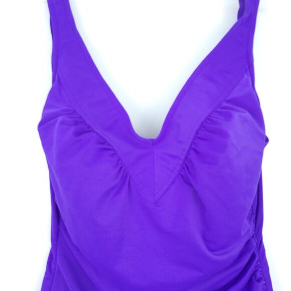 Sandcastle Swim Fit System 2 One Piece Swimsuit Size 14 Purple, Made USA, Modest - Picture 2 of 8